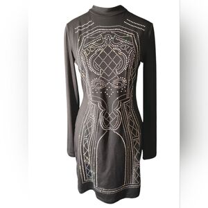 Elegant Black Studded Dress